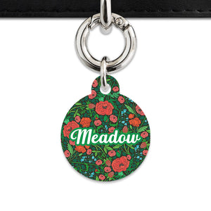 Bailey And Bone Pet Tag Wild Garden Poppies Pet Tag