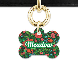 Bailey And Bone Pet Tag Wild Garden Poppies Pet Tag