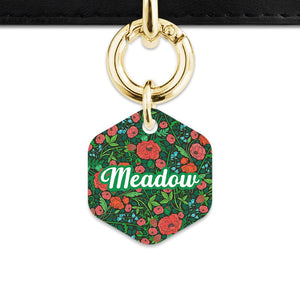 Bailey And Bone Pet Tag Wild Garden Poppies Pet Tag