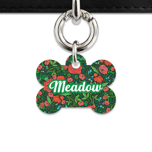 Bailey And Bone Pet Tag Wild Garden Poppies Pet Tag
