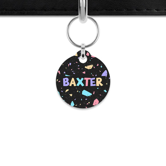 Bailey & Bone Mini Pet ID Tag Black Pastel Terrazzo Mini Pet Tag