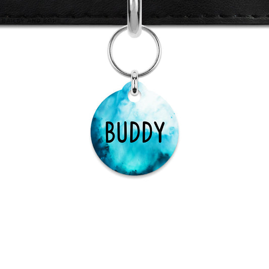 Bailey & Bone Mini Pet ID Tag Blue Marble Tie Dye Mini Pet Tag