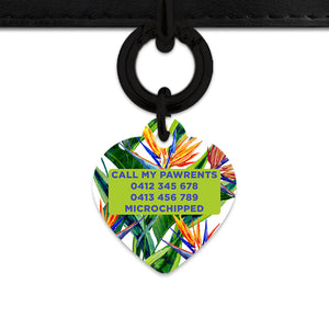 Bailey & Bone Pet ID Tag Bird Of Paradise Pet Tag