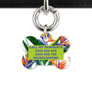 Bailey & Bone Pet ID Tag Bird Of Paradise Pet Tag