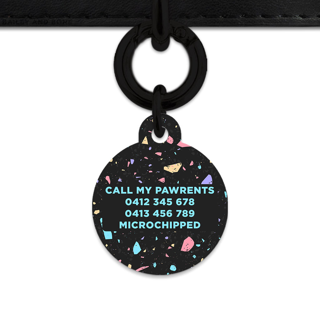 Bailey & Bone Pet ID Tag Black Pastel Terrazzo Pet Tag