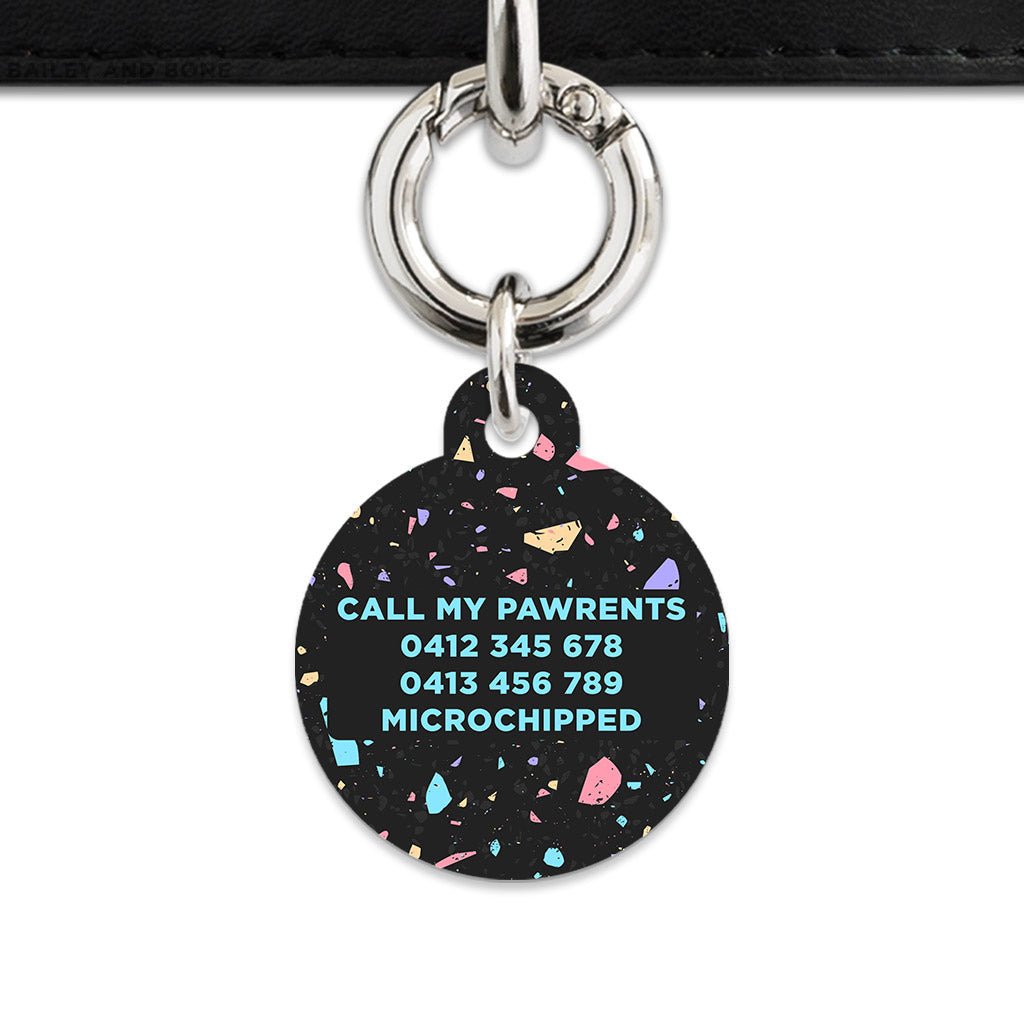 Bailey & Bone Pet ID Tag Black Pastel Terrazzo Pet Tag