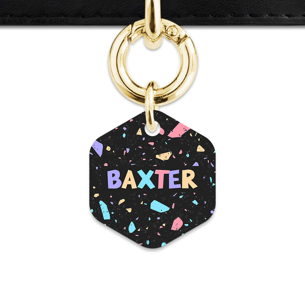 Bailey & Bone Pet ID Tag Black Pastel Terrazzo Pet Tag