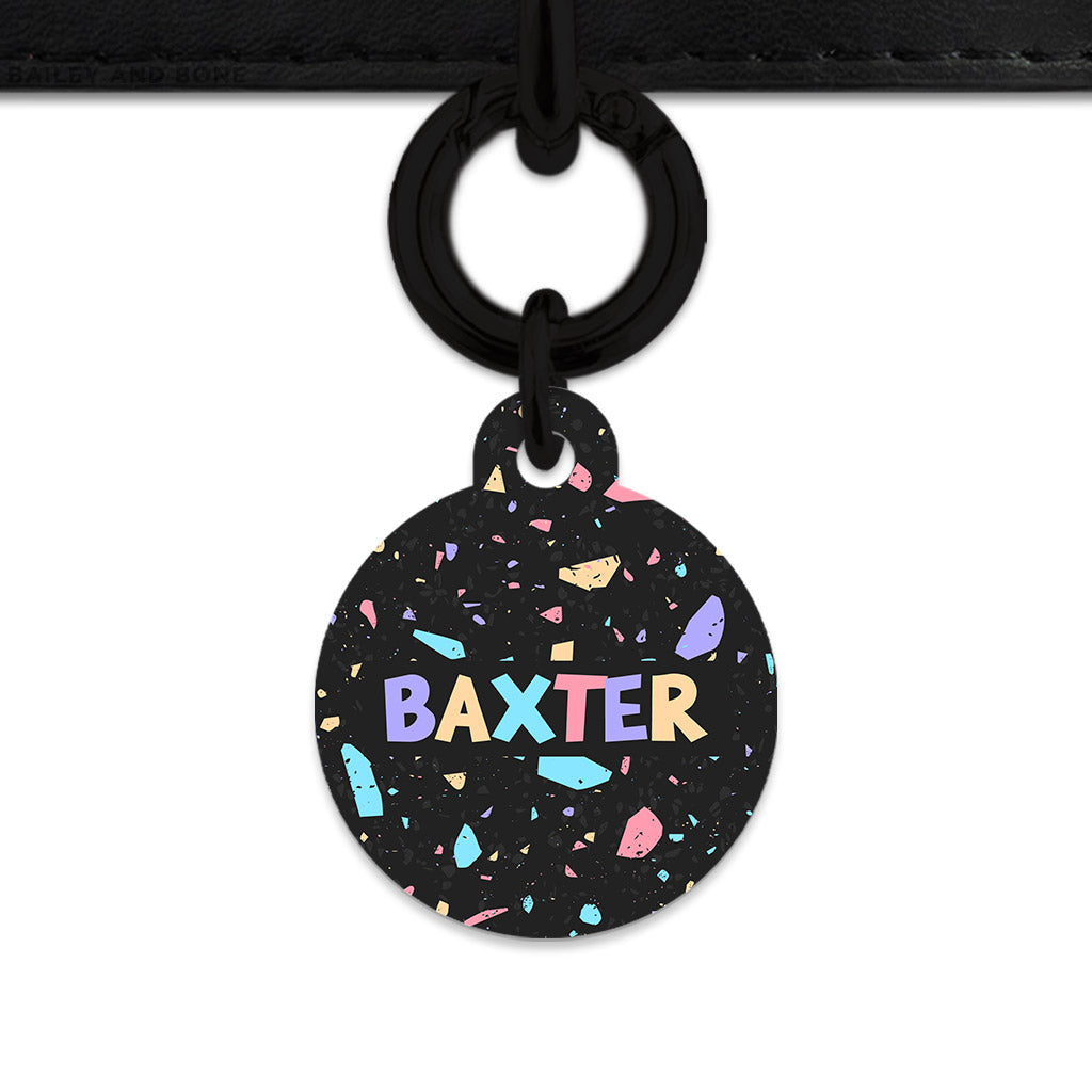 Bailey & Bone Pet ID Tag Black Pastel Terrazzo Pet Tag