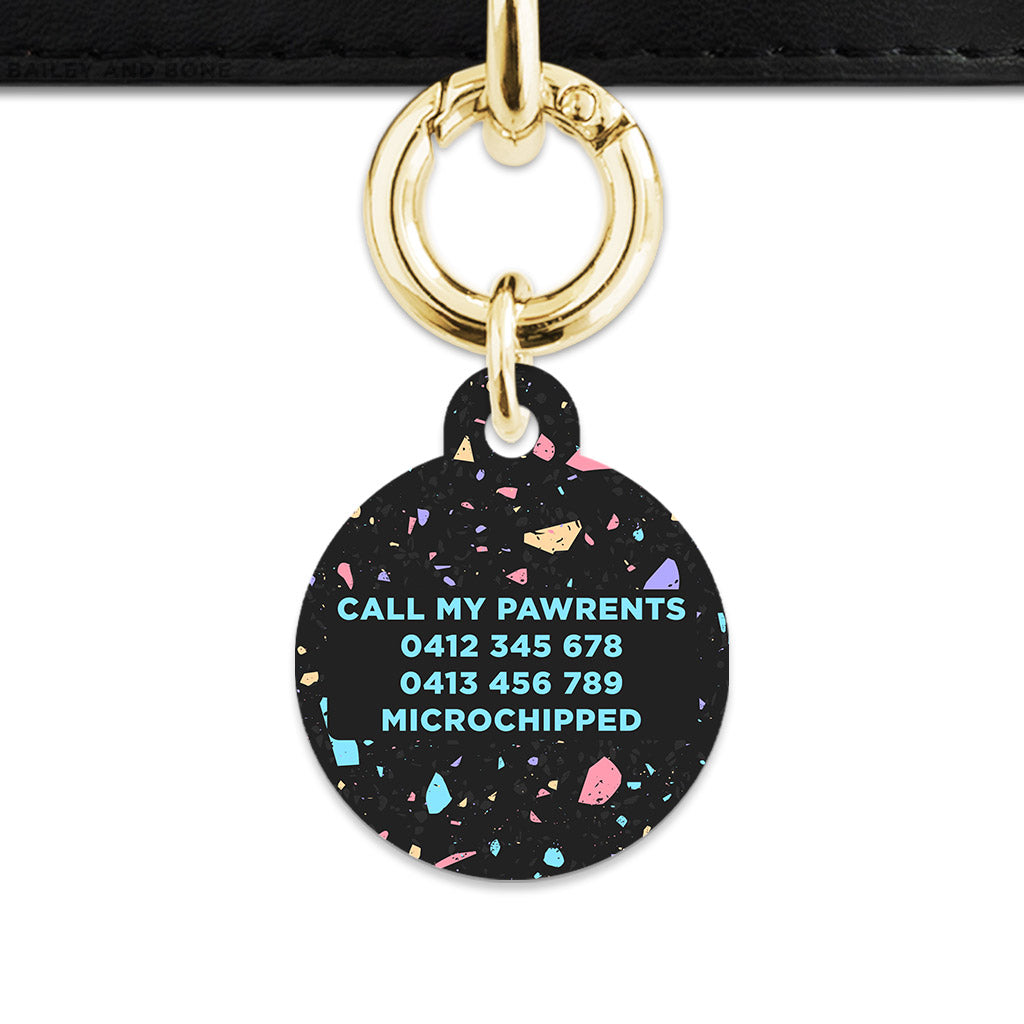 Bailey & Bone Pet ID Tag Black Pastel Terrazzo Pet Tag