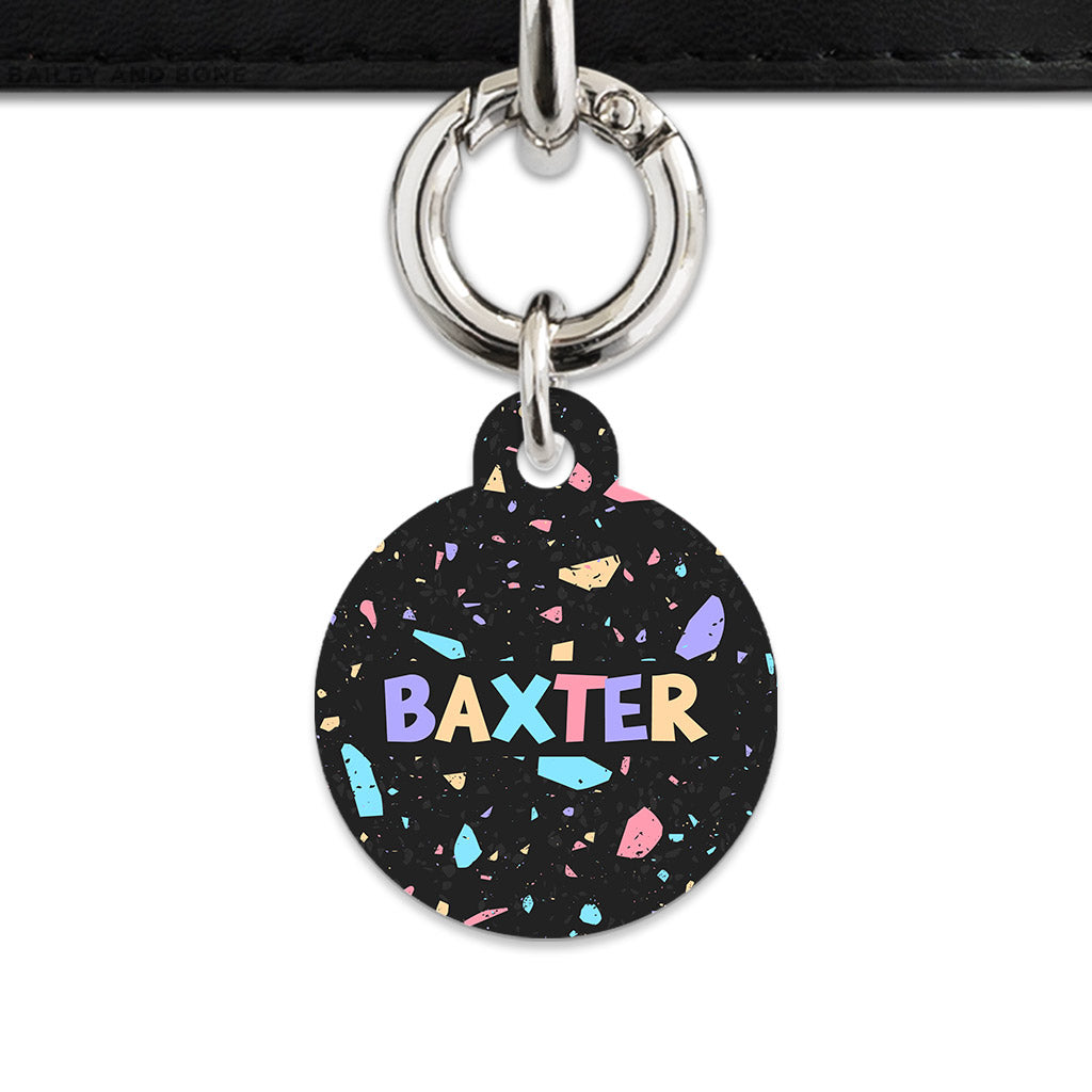 Bailey & Bone Pet ID Tag Black Pastel Terrazzo Pet Tag