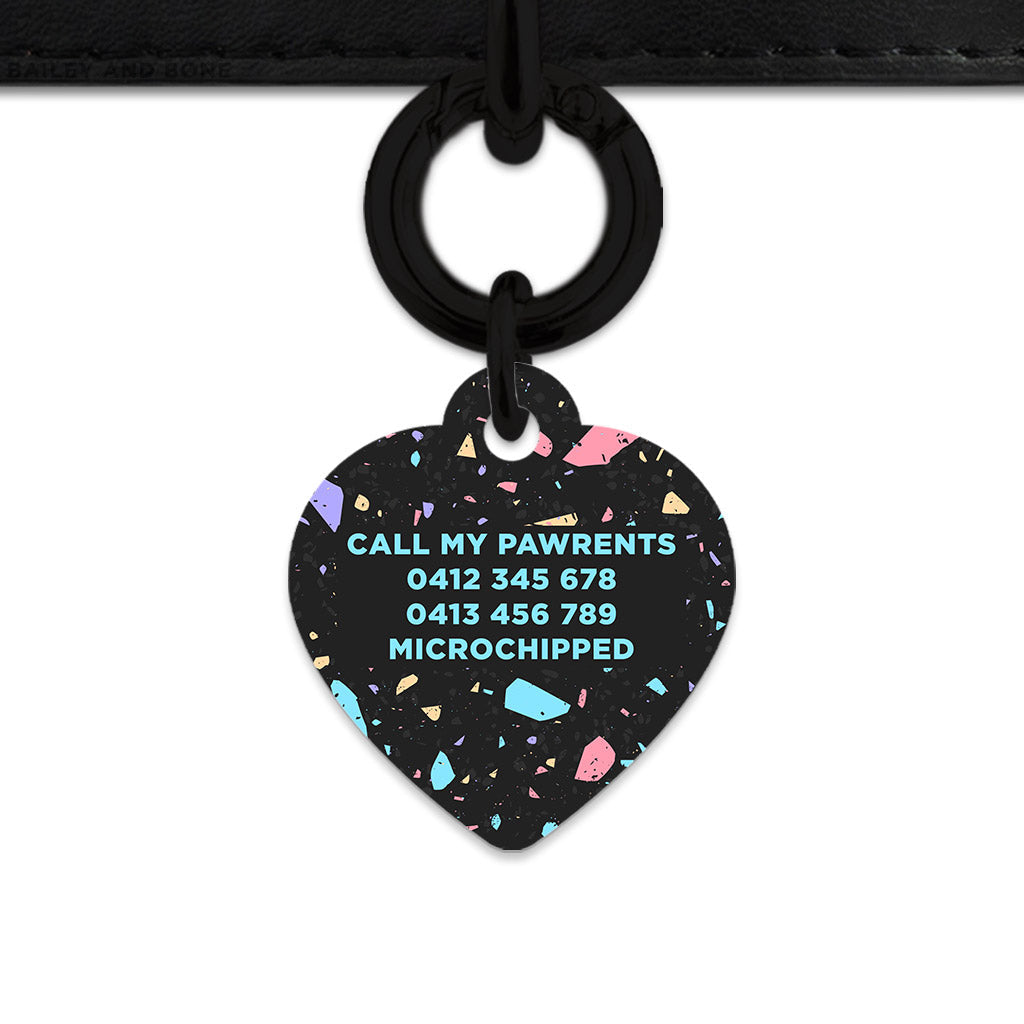 Bailey & Bone Pet ID Tag Black Pastel Terrazzo Pet Tag