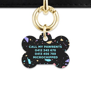 Bailey & Bone Pet ID Tag Black Pastel Terrazzo Pet Tag