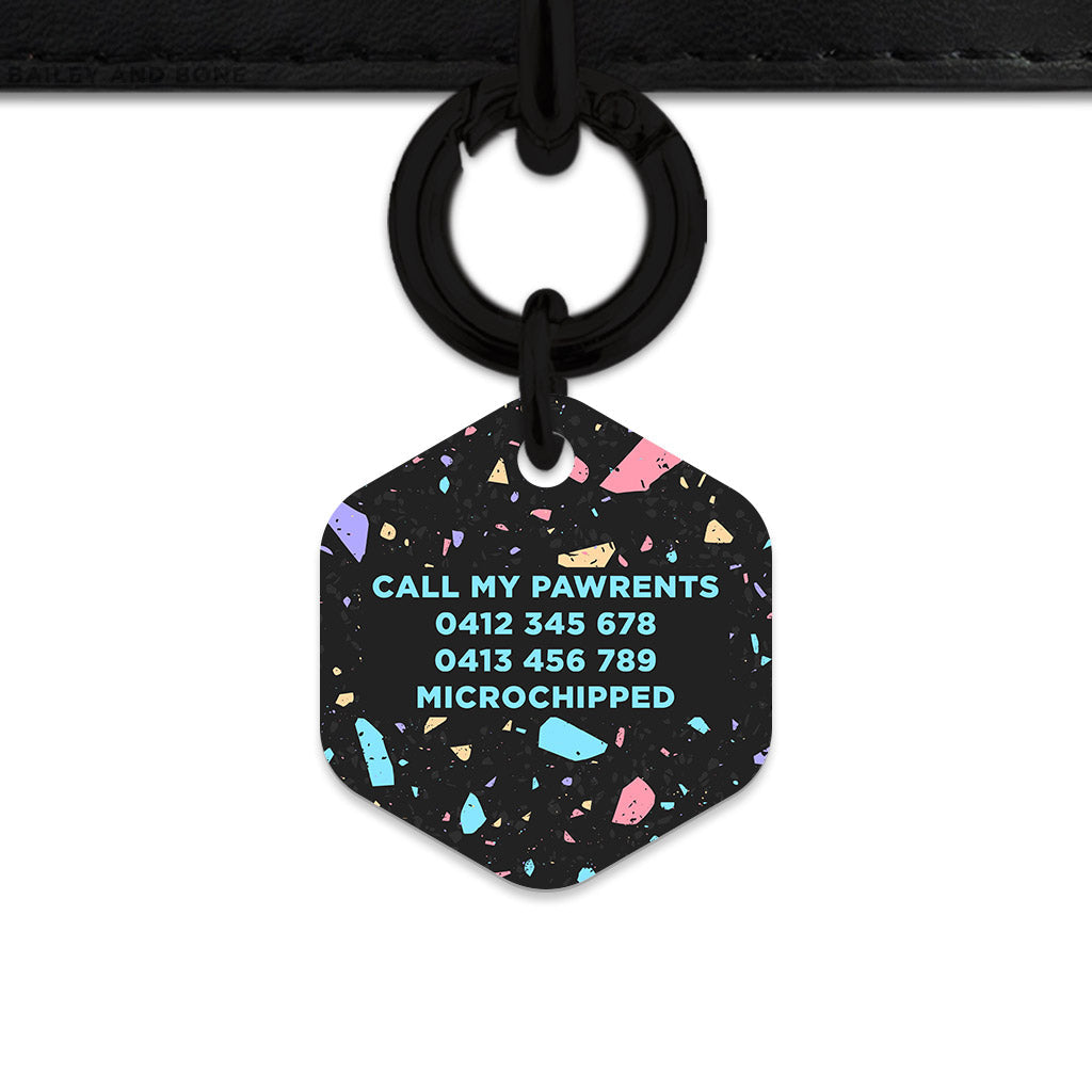 Bailey & Bone Pet ID Tag Black Pastel Terrazzo Pet Tag