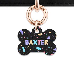 Bailey & Bone Pet ID Tag Black Pastel Terrazzo Pet Tag