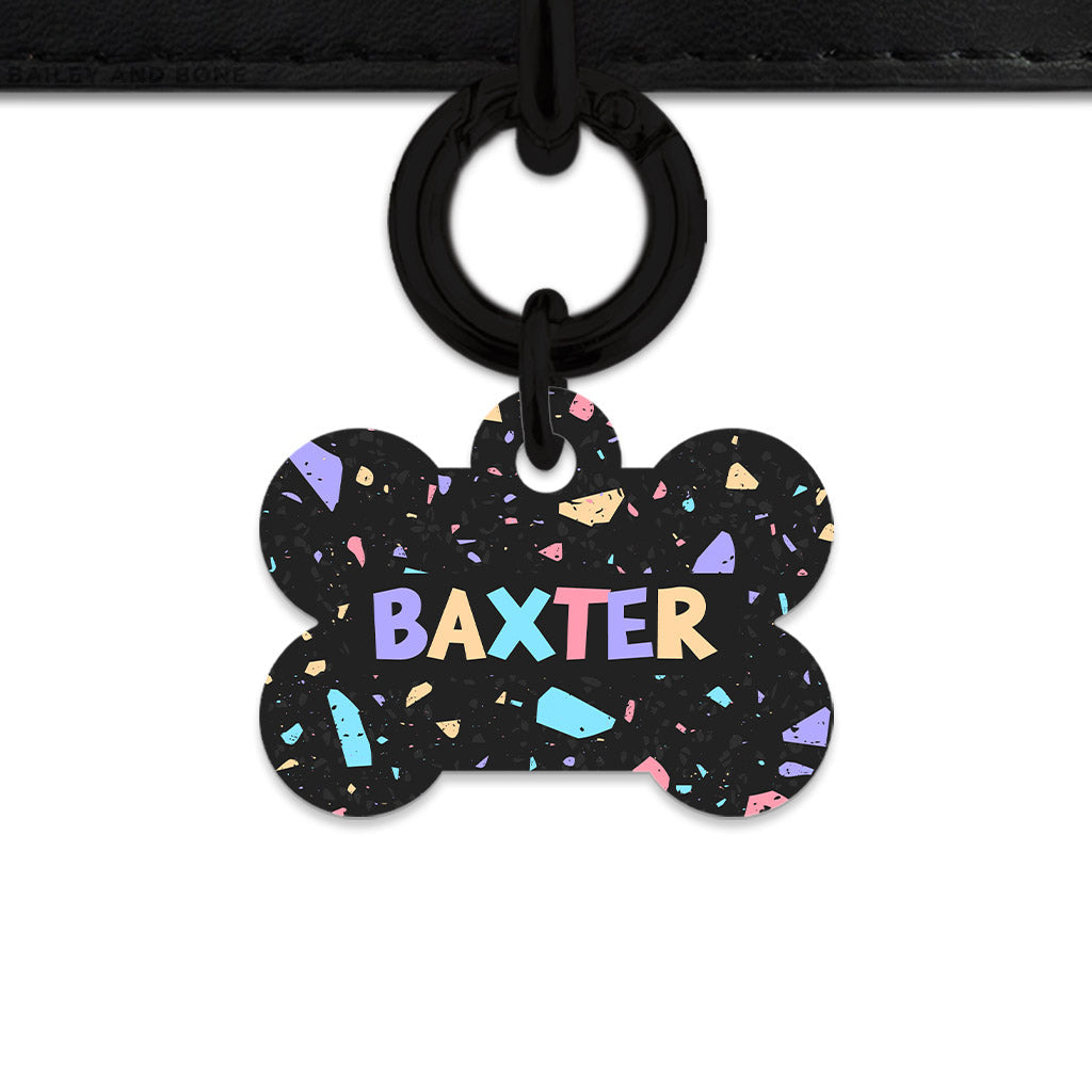 Bailey & Bone Pet ID Tag Black Pastel Terrazzo Pet Tag