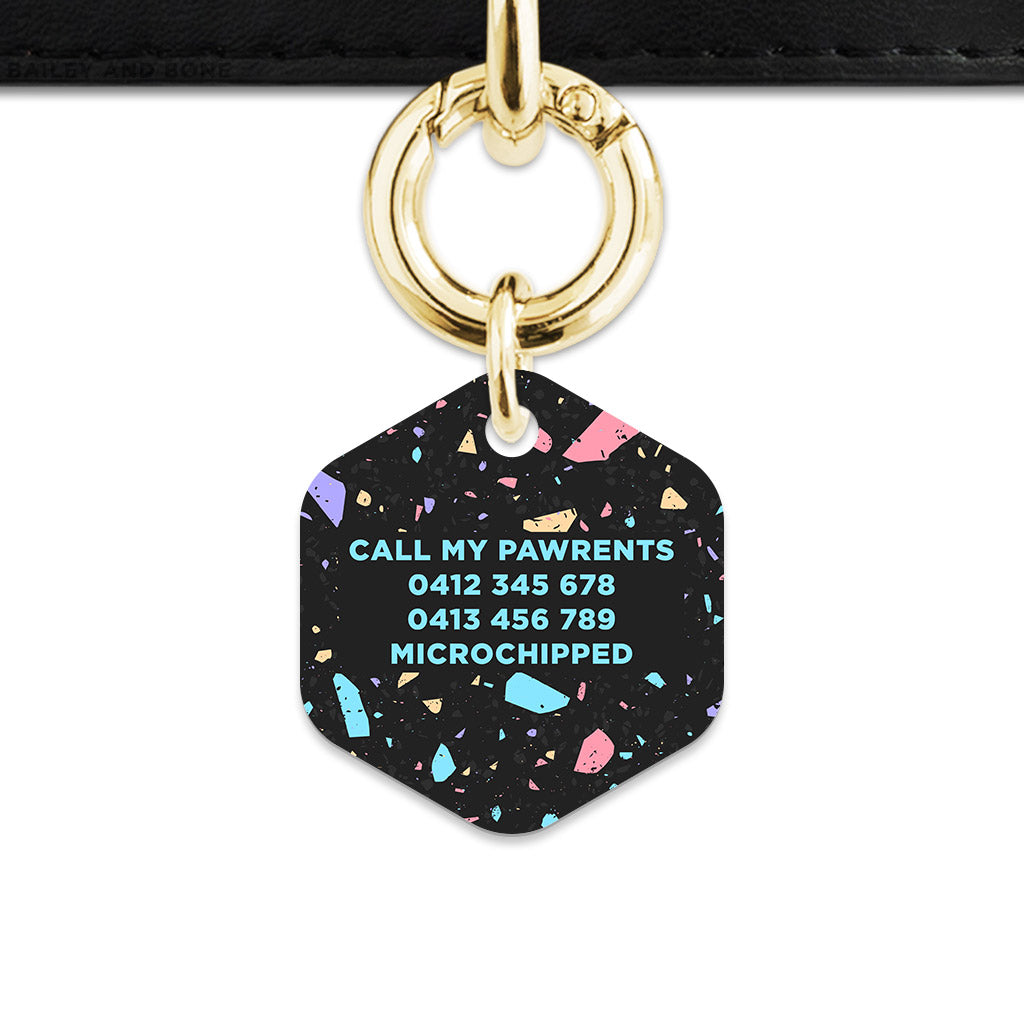 Bailey & Bone Pet ID Tag Black Pastel Terrazzo Pet Tag