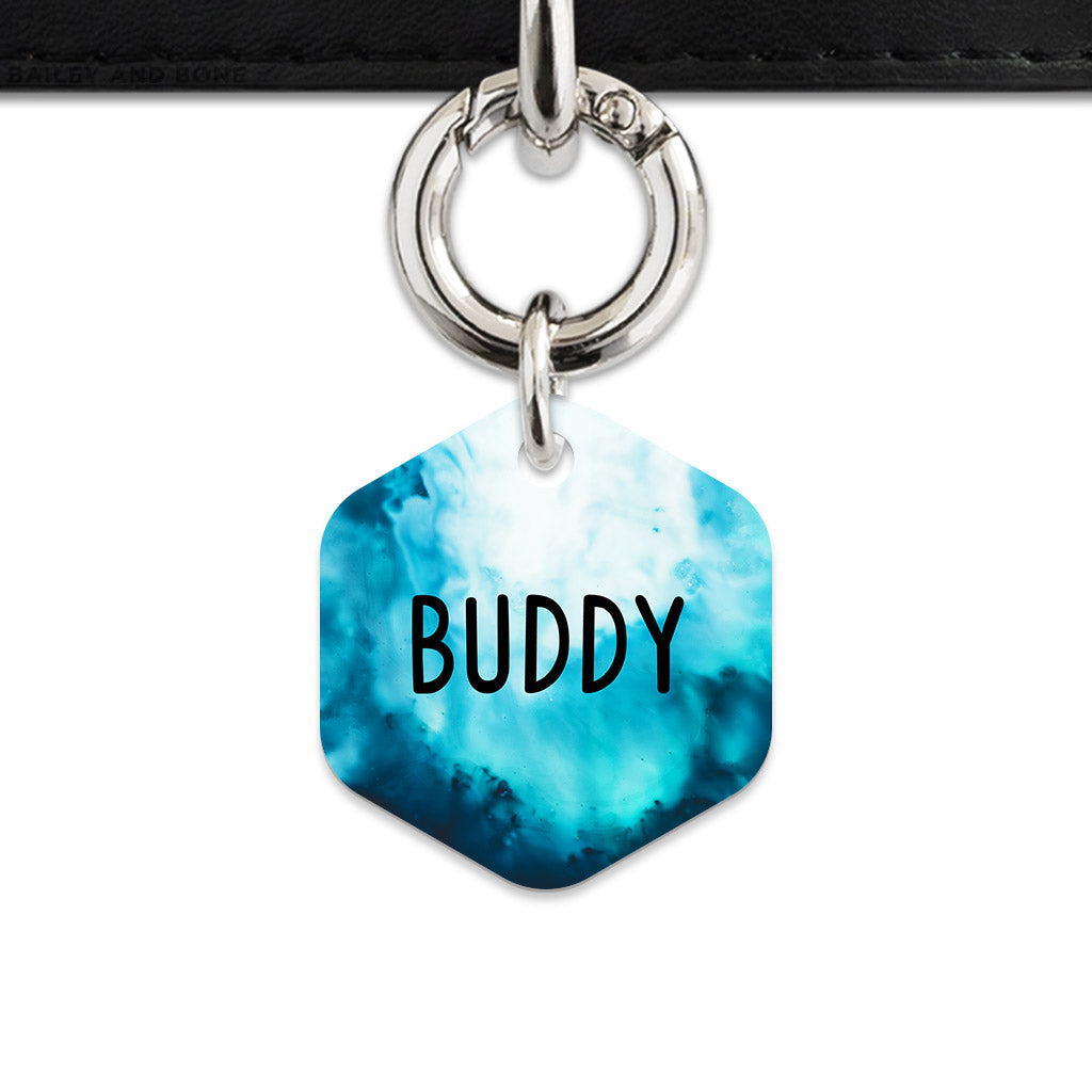 Bailey & Bone Pet ID Tag Blue Marble Tie Dye Pet Tag