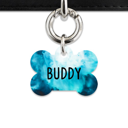 Bailey & Bone Pet ID Tag Blue Marble Tie Dye Pet Tag