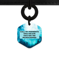 Bailey & Bone Pet ID Tag Blue Marble Tie Dye Pet Tag