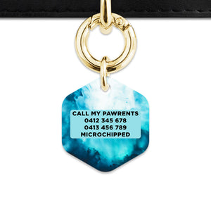 Bailey & Bone Pet ID Tag Blue Marble Tie Dye Pet Tag
