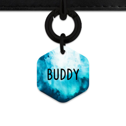 Bailey & Bone Pet ID Tag Blue Marble Tie Dye Pet Tag