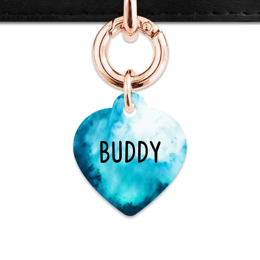 Bailey & Bone Pet ID Tag Blue Marble Tie Dye Pet Tag