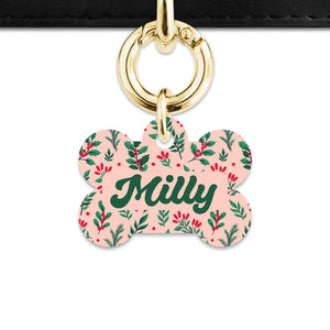 Bailey & Bone Pet ID Tag Christmas Florals Dog Tag