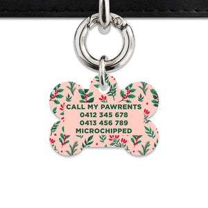 Bailey & Bone Pet ID Tag Christmas Florals Dog Tag