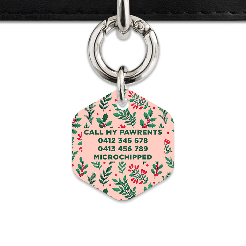 Bailey & Bone Pet ID Tag Christmas Florals Dog Tag