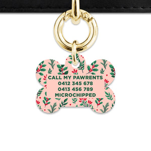Bailey & Bone Pet ID Tag Christmas Florals Dog Tag