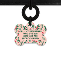 Bailey & Bone Pet ID Tag Christmas Florals Dog Tag