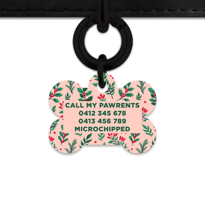 Bailey & Bone Pet ID Tag Christmas Florals Dog Tag