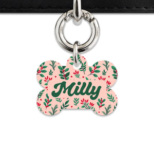 Bailey & Bone Pet ID Tag Christmas Florals Dog Tag