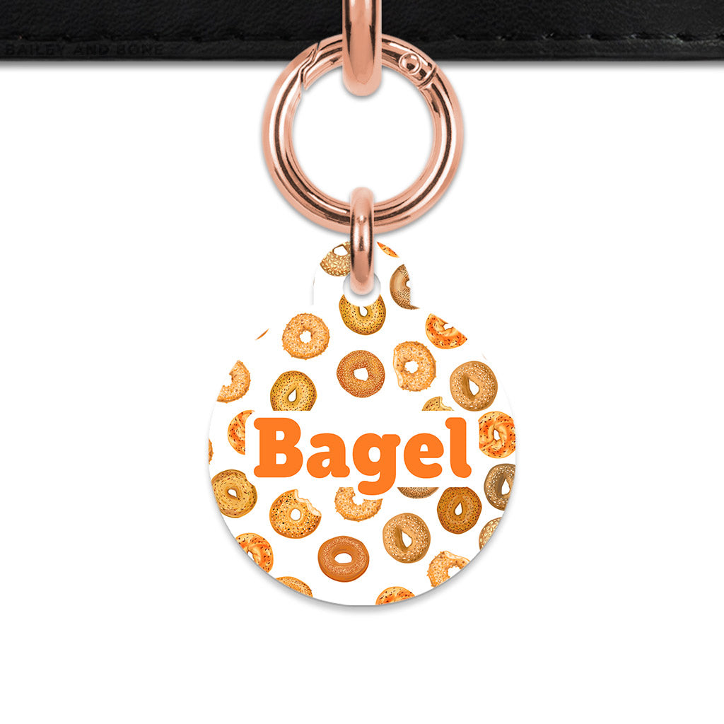 Bailey & Bone Pet ID Tag Circle / Silver Bagel Pattern Dog Tag
