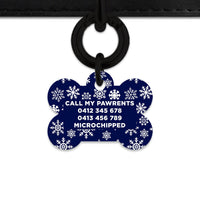 Bailey & Bone Pet ID Tag Snowflakes Dog Tag