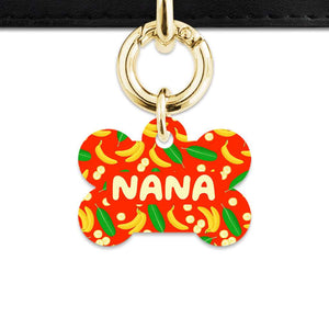 Bailey&Bone Pet Tag Bone / Gold Bananas Pattern Pet Tag
