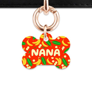 Bailey&Bone Pet Tag Bone / Rose Gold Bananas Pattern Pet Tag