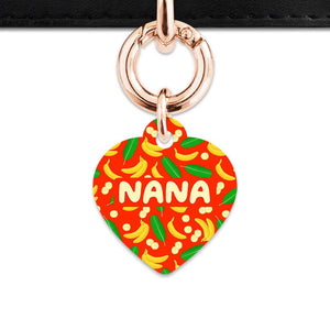 Bailey&Bone Pet Tag Heart / Rose Gold Bananas Pattern Pet Tag