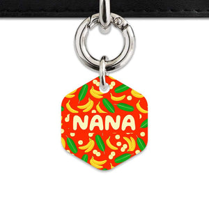 Bailey&Bone Pet Tag Hexagon / Silver Bananas Pattern Pet Tag