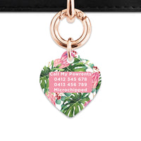 Bailey&Bone Pet Tag Pink And Green Tropical Flowers Pet Tag