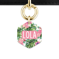 Bailey&Bone Pet Tag Pink And Green Tropical Flowers Pet Tag