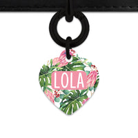 Bailey&Bone Pet Tag Pink And Green Tropical Flowers Pet Tag