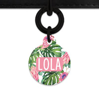 Bailey&Bone Pet Tag Pink And Green Tropical Flowers Pet Tag