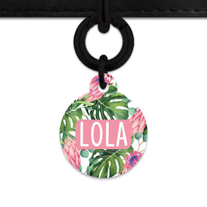 Bailey&Bone Pet Tag Pink And Green Tropical Flowers Pet Tag