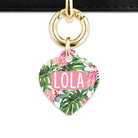 Bailey&Bone Pet Tag Pink And Green Tropical Flowers Pet Tag