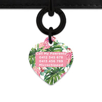 Bailey&Bone Pet Tag Pink And Green Tropical Flowers Pet Tag