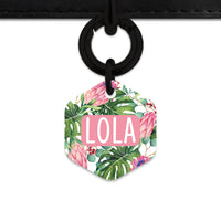 Bailey&Bone Pet Tag Pink And Green Tropical Flowers Pet Tag