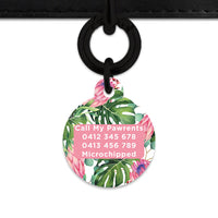 Bailey&Bone Pet Tag Pink And Green Tropical Flowers Pet Tag