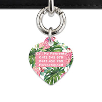 Bailey&Bone Pet Tag Pink And Green Tropical Flowers Pet Tag