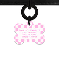 Bailey&Bone Pet Tag Pink And White Checkers Pet Tag